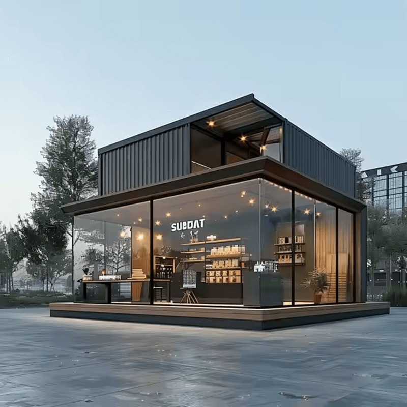 Casa container prefabbricata per negozi