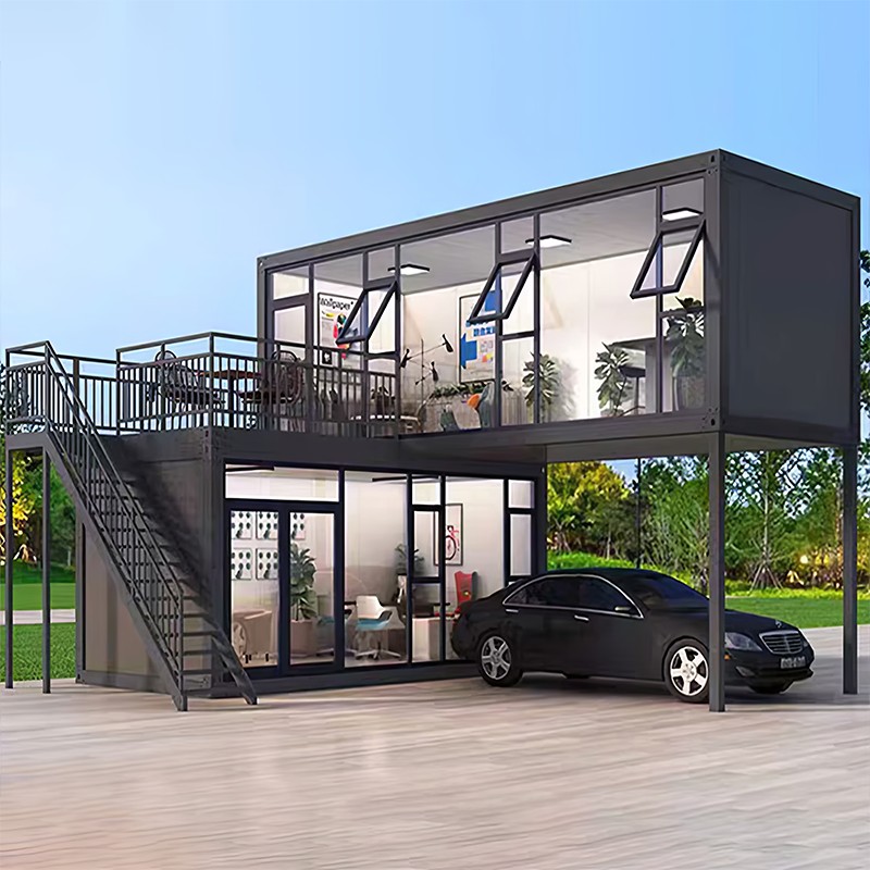 Casa contenitore in vetro a due piani